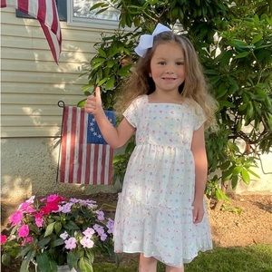 Toddler girls white floral sundresss size 5